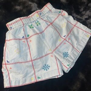 Zara shorts Embroidered Sz 3/4Y Lite Denim Summer Shorts